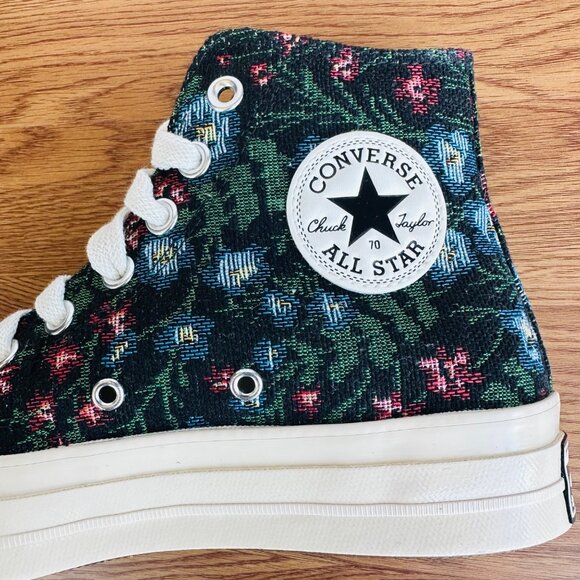 ⭐Converse Chuck 70 Hi Floral Tapestry Sz 8.5 Women's Shoes Sneaker Black A11990C - Picture 8 of 12